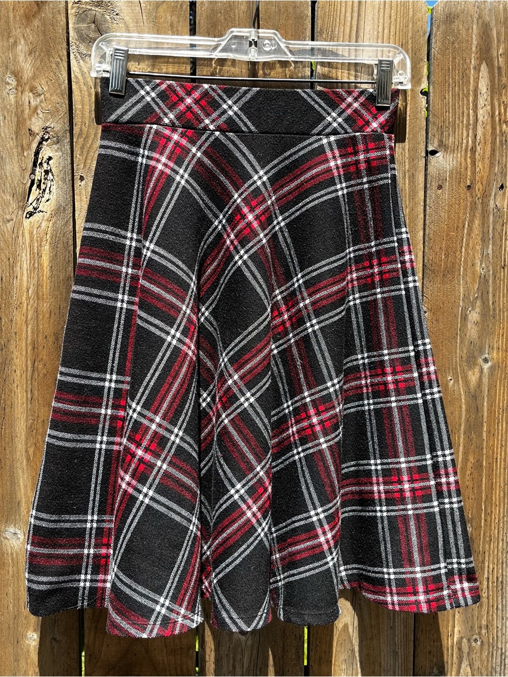 Forever 21 Black and Red Long Plaid Circle Skirt Accepting Offers!